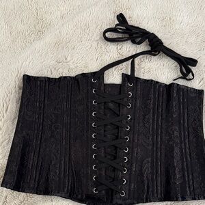 Black Lace-Up Corset ,shaperx